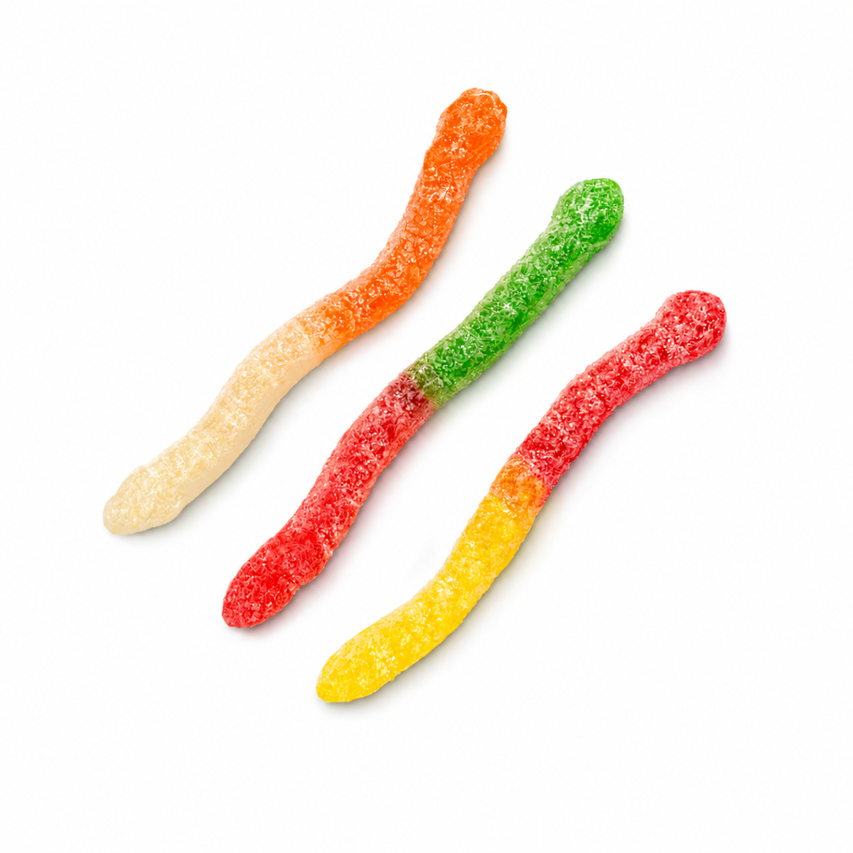 Large Sour Assorted Fruit Gummi Worms, 4"