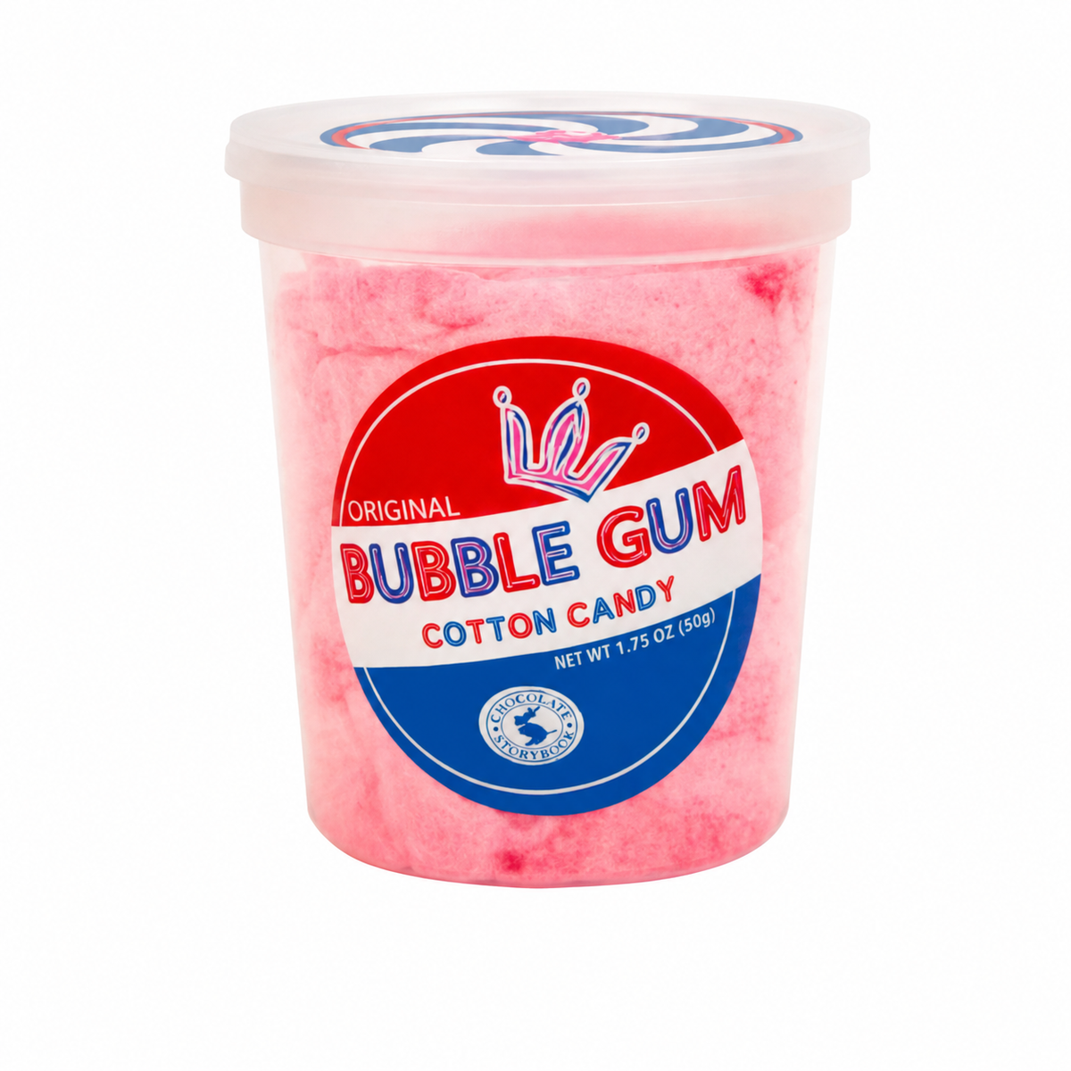 CHOCOLATE STORYBOOK BUBBLE GUM COTTON CANDY 1.75 OZ TUB