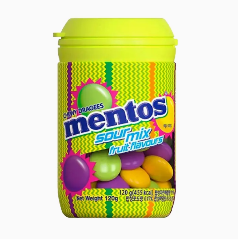 Mentos Dragée Sour Mix Fruit Flavor 120g (Korea)