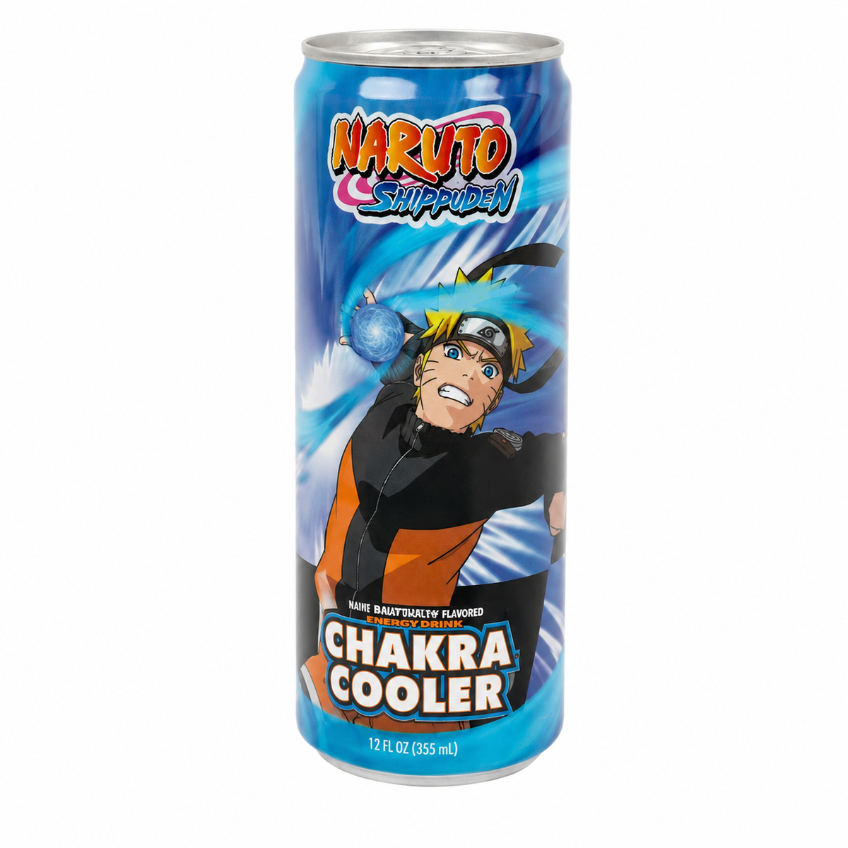 NARUTO SHIPPUDEN BLUE RASPBERRY CHAKRA COOLER DRINK 12 OZ CAN