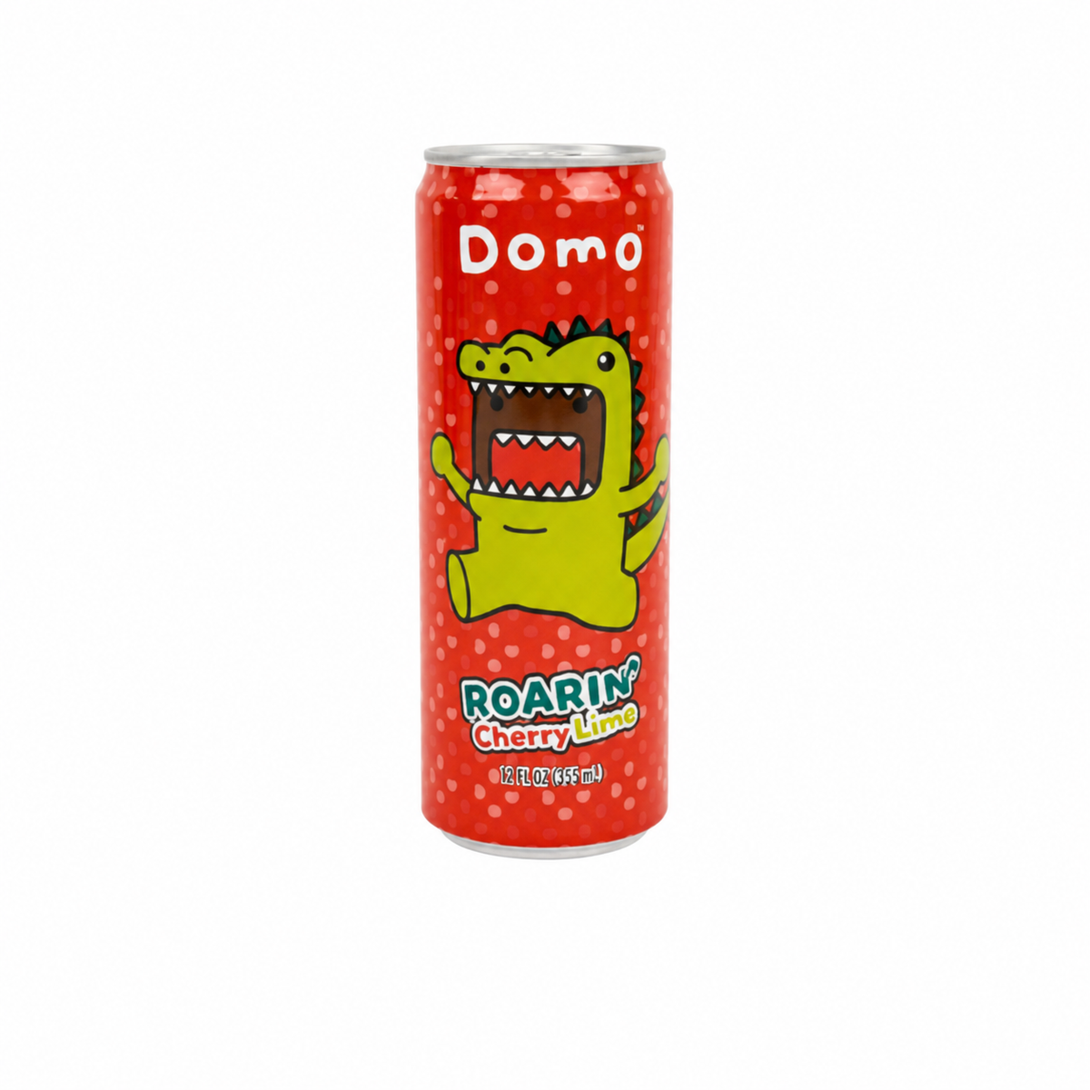 DOMO ROARIN’ CHERRY LIME FIZZY POP 12 OZ CAN