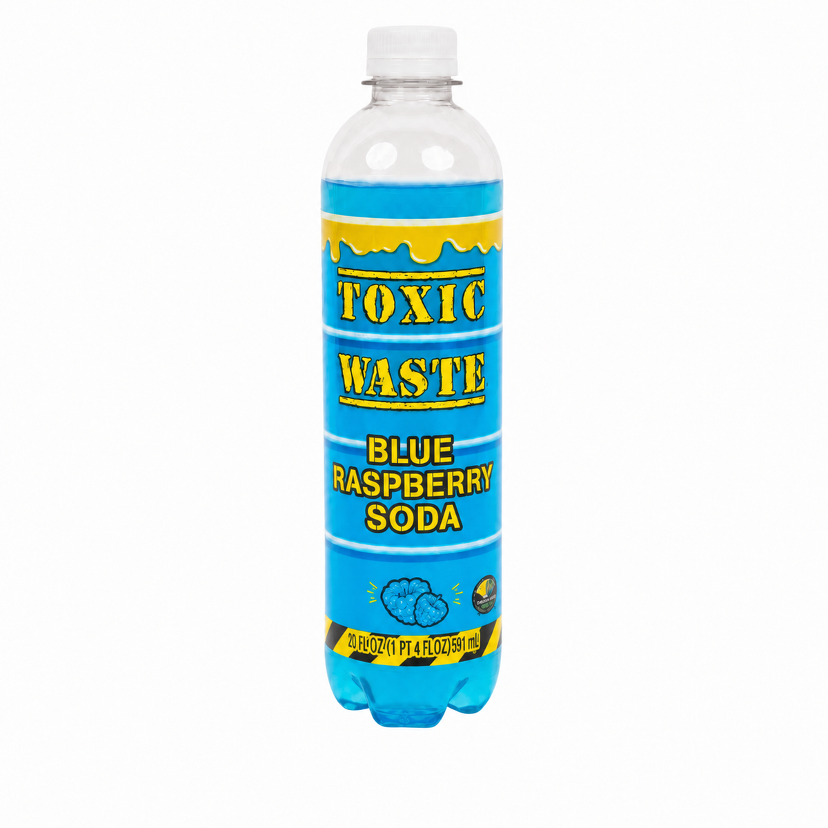 TOXIC WASTE BLUE RASPBERRY SODA 17 OZ BOTTLE
