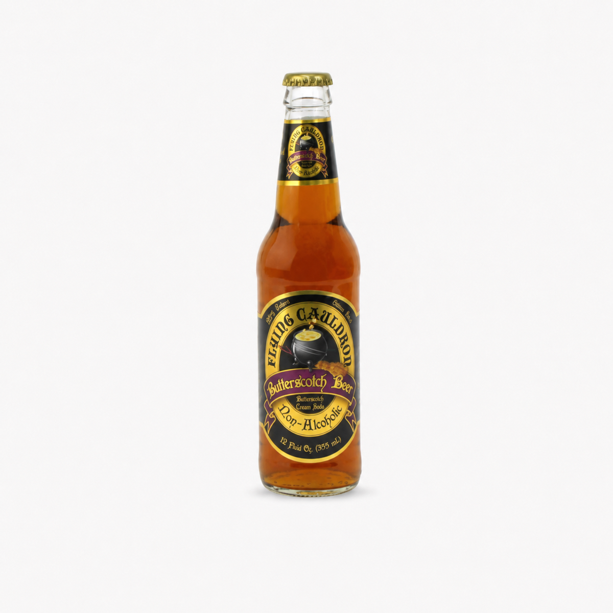 FLYING CAULDRON BUTTERSCOTCH BEER SODA 12 OZ BOTTLE