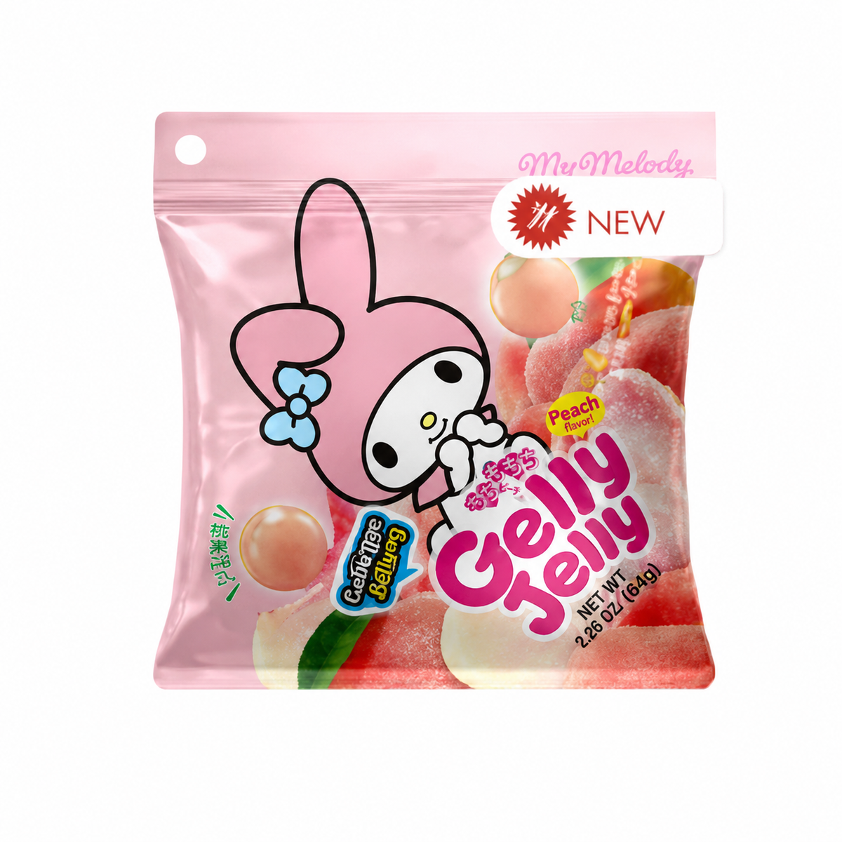 GELLY JELLY MY MELODY PEACH 1.41 OZ PEG BAG