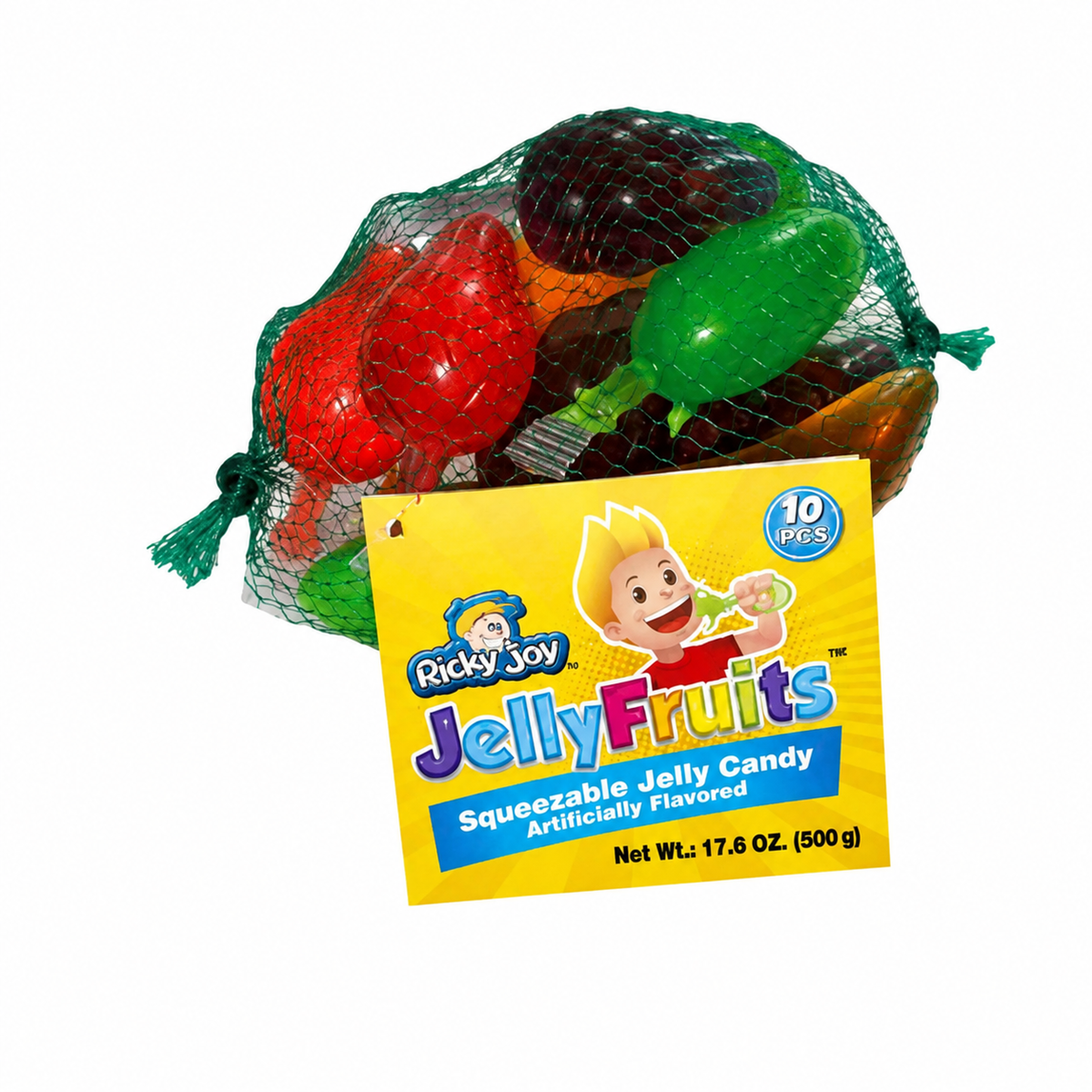 RICKY JOY JELLY FRUITS 17.6 OZ 10 PIECE MESH BAG