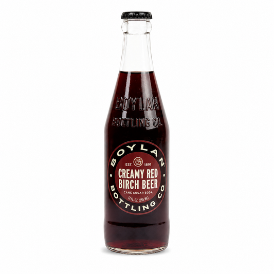 BOYLAN CREAMY RED BIRCH BEER SODA 12 OZ BOTTLE