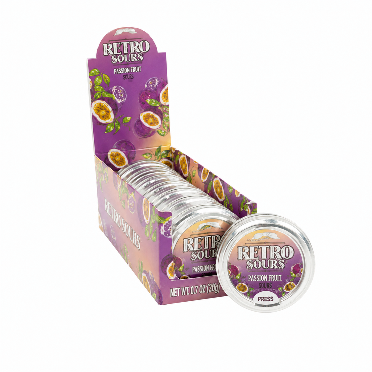 RETRO SOURS PASSIONFRUIT 2.12 OZ TIN