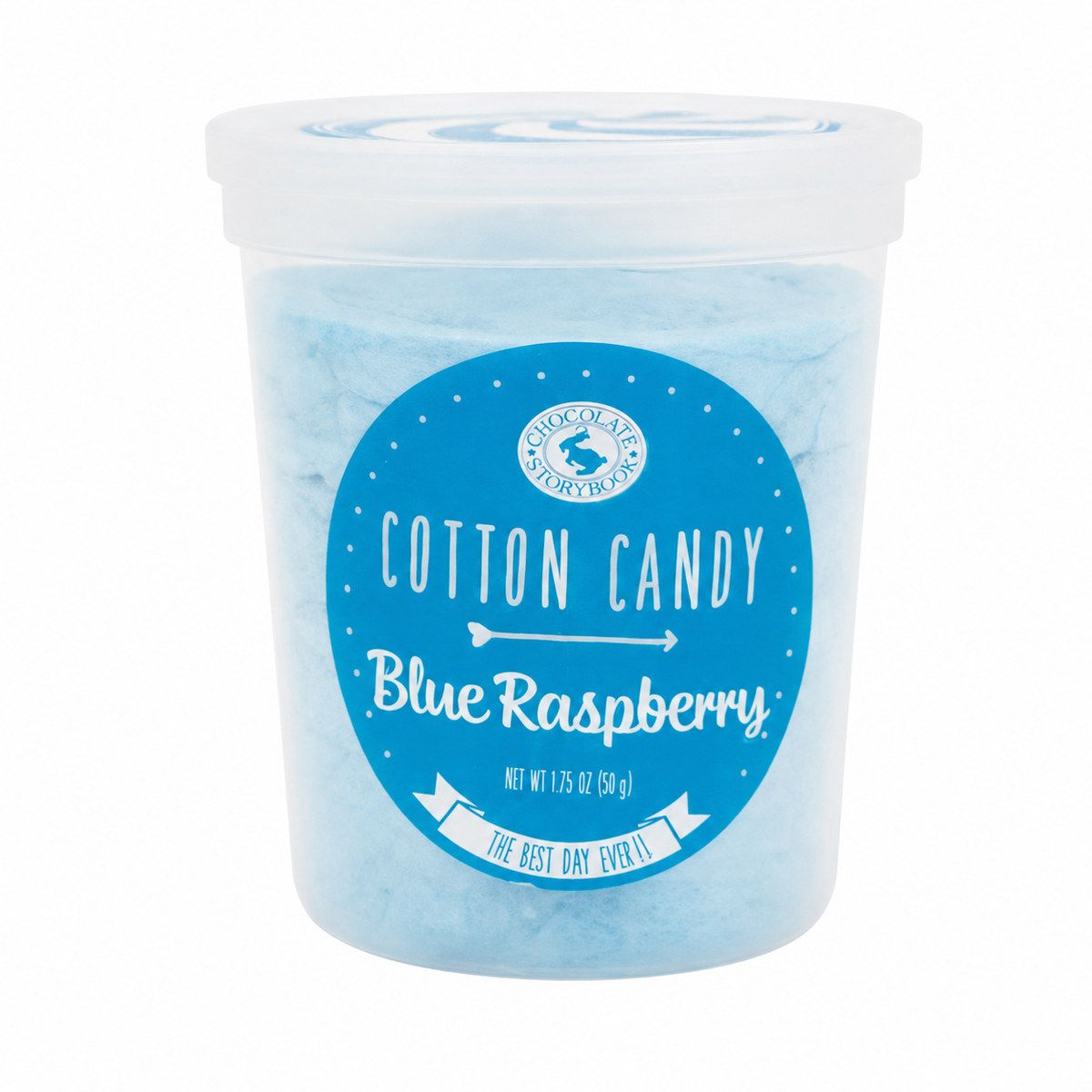 CHOCOLATE STORYBOOK BLUE RASPBERRY COTTON CANDY 1.75 OZ TUB