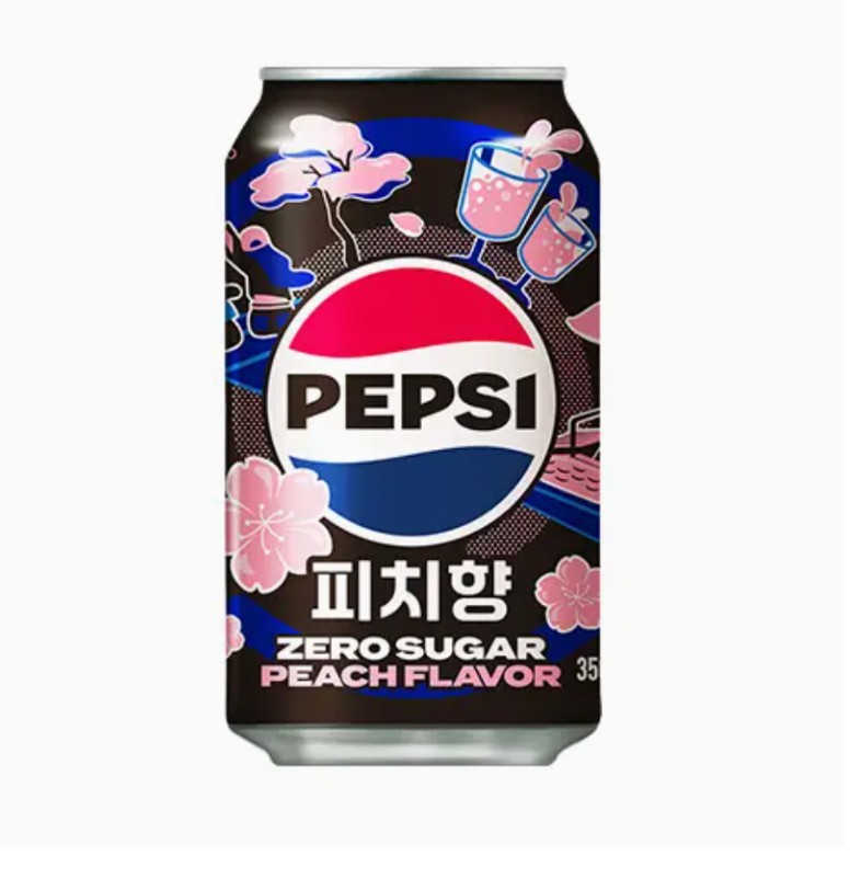 Pepsi Zero Sugar Peach Flavor 355ml (Korea)