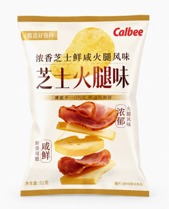 Calbee Ham & Cheese Flavored Chips 52g