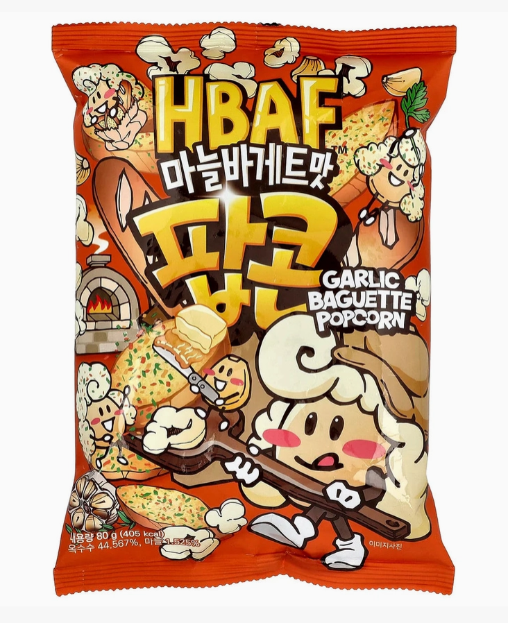 Hbaf Garlic Baguette Popcorn 80g (Korea)