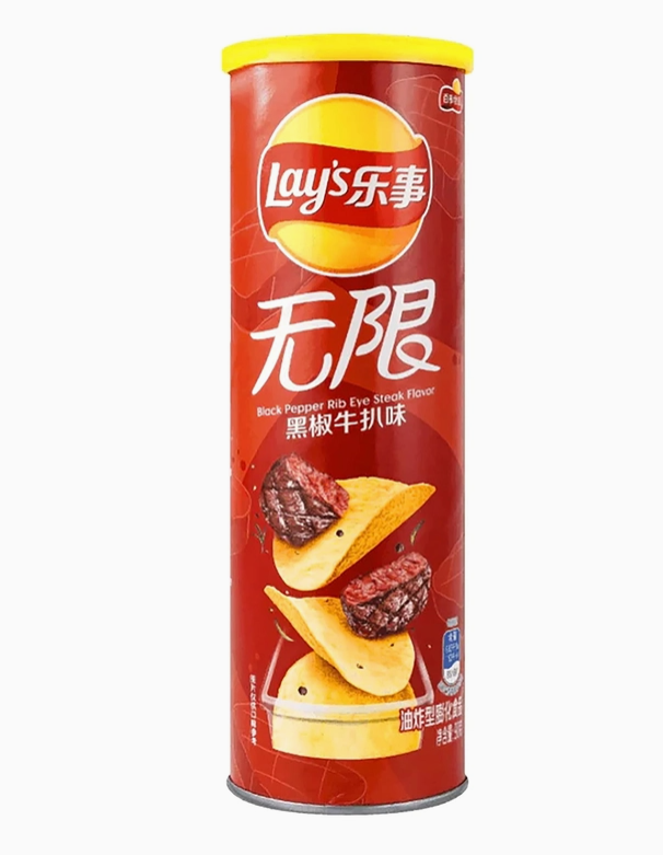 Lay's Stax Black Pepper Ribeye Steak 90g (China)