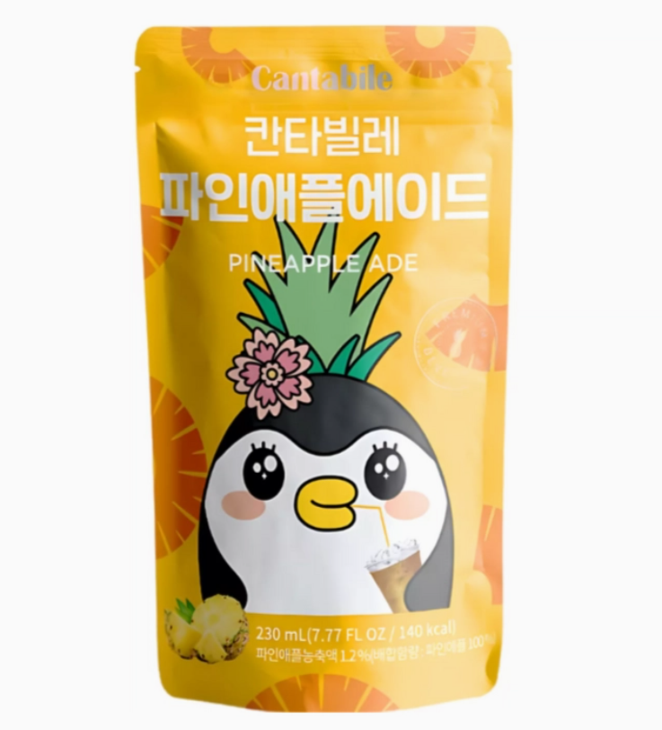 Cantabile Pineapple Ade Pouch Drink 230ml (Korea)