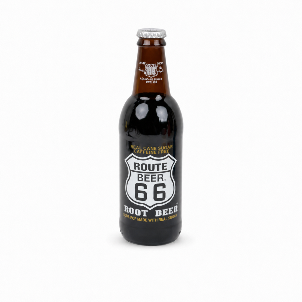ROUTE 66 SODA ROOT BEER 100TH ANNIVERSARY BOTTLE