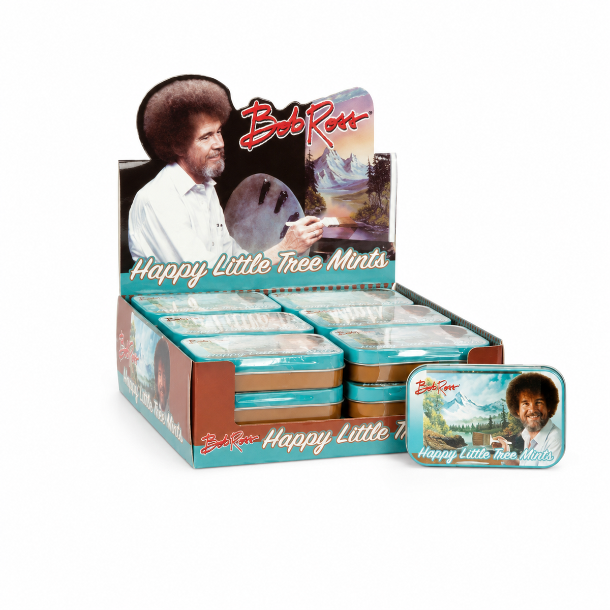 BOB ROSS HAPPY LITTLE TREE MINTS 1.5 OZ TIN